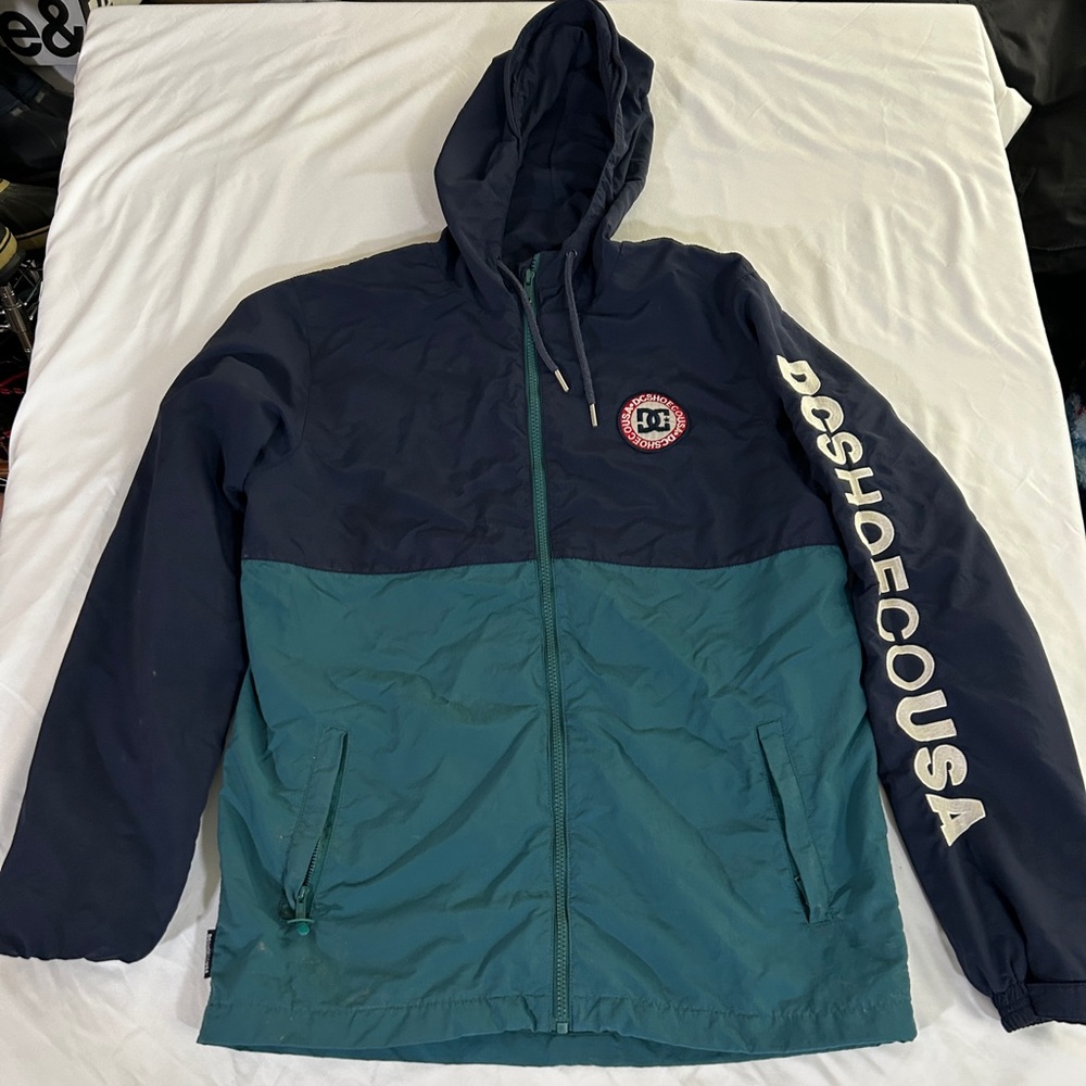 DC shoes skateboard spray wind breaker jacket hoodie hoody mens size small